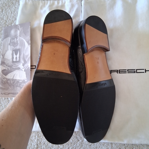 New Moreschi Romeo Black Ostritch Leather Men\'s Loafers Made In Italy main image 5